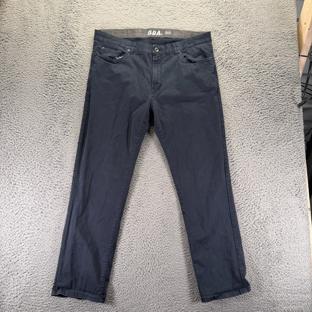 One Day Away Pant Mens 38x30 Blue Cotton Chino Straight Business Office Stretch